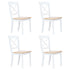 Maison Madeleine -  5 Piece Dining Set Solid Rubber Wood White and Brown